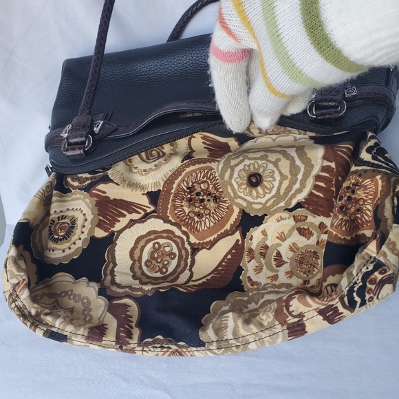 Brighton Black & Brown Pebble Leather Handbag - Picture 11 of 15